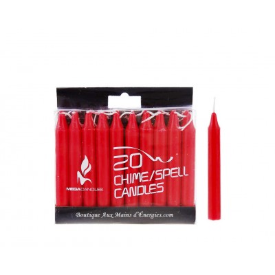 MINI RITUAL CANDLES - RED 4″ HX0.5″ (SET OF 20)